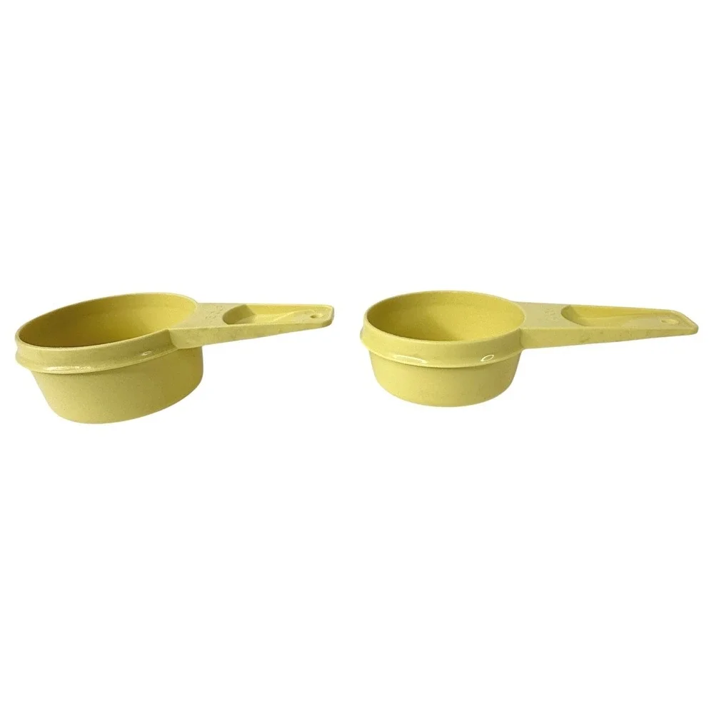 Harvest Gold Tupperware Measuring Cups For Baking Complete Set 6 Vintage Nesting